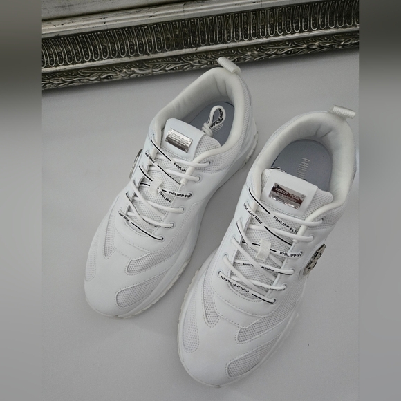 PHILIPP PLEIN Predator Low Top Sneakers. White. Size US 11.5. New.Get ready to - Picture 2 of 10